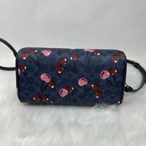 Coach Rowan Satchel Bag Crossbody Signature Canvas Cherry Print Denim CY692 NWT - Picture 13 of 13